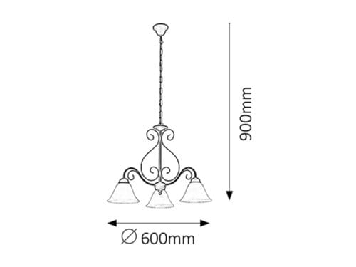 RabaLux Candelabru Athen 7813 Negru Mat / Alb
