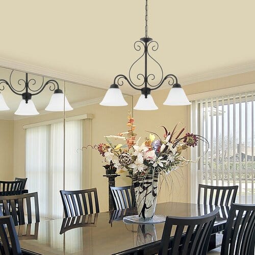 RabaLux Candelabru Athen 7813 Negru Mat / Alb