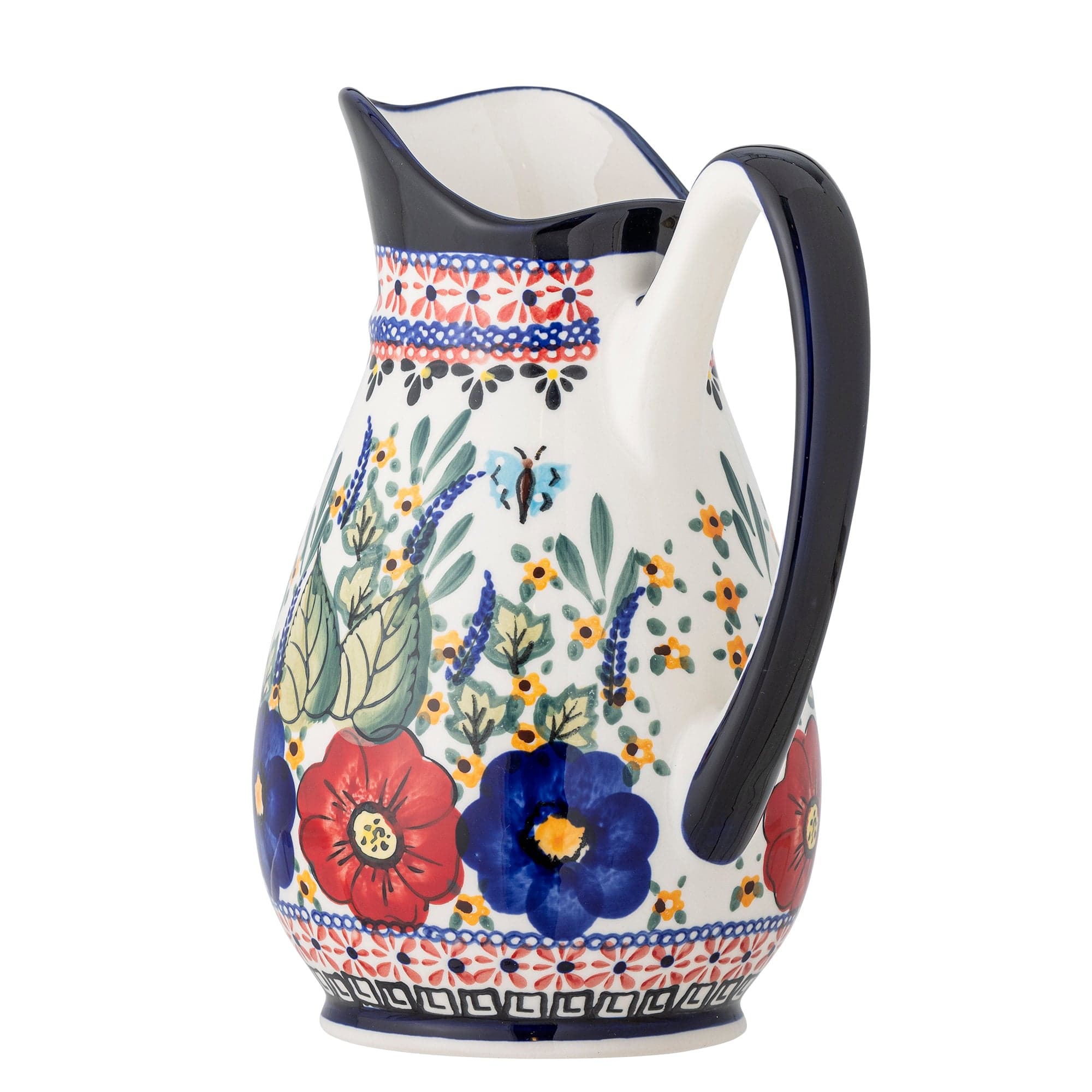 Bloomingville Carafa decorativa din ceramica, Florist Rosu, L17,5xl14xH23 cm