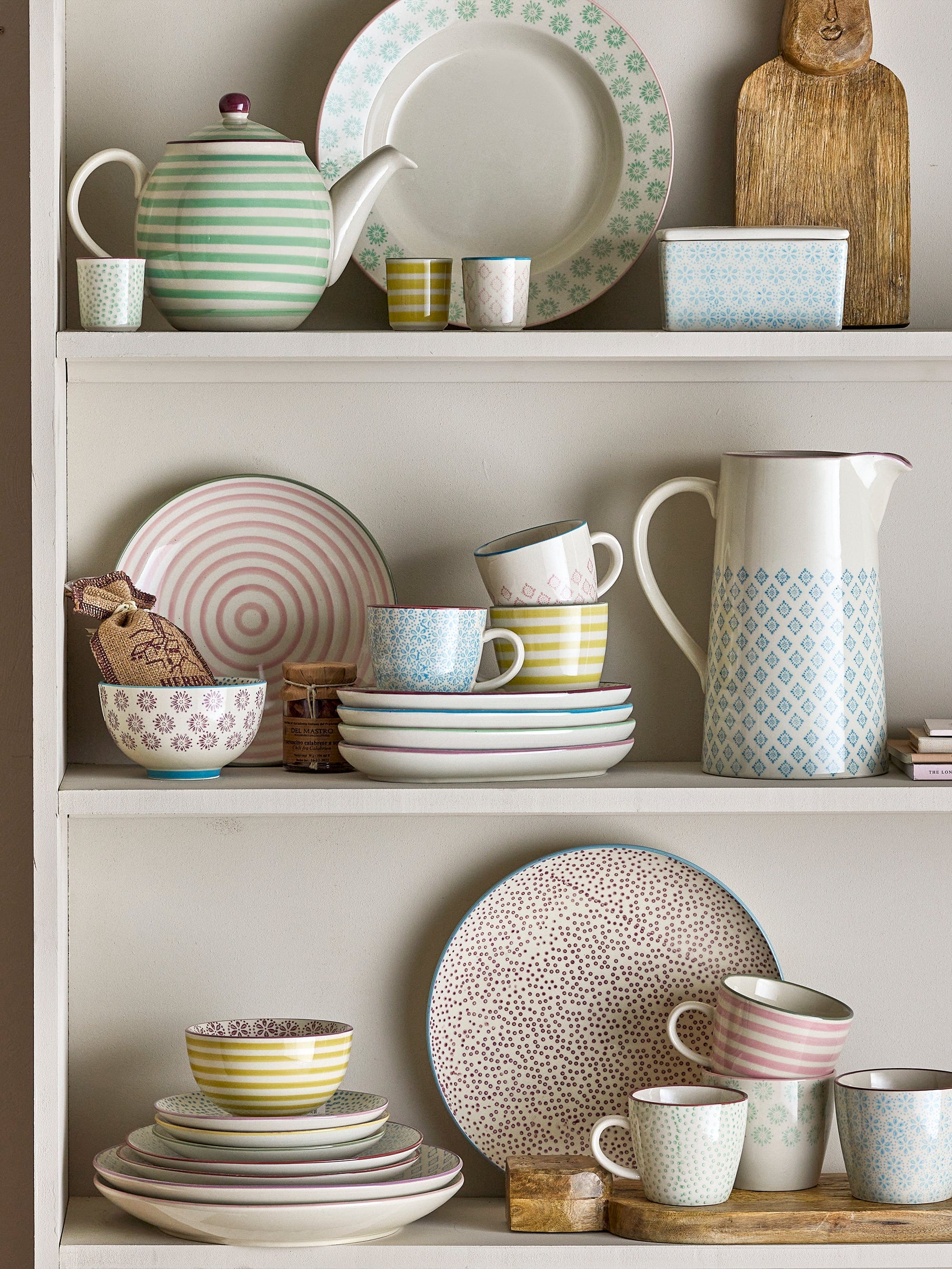 Bloomingville Carafa decorativa din ceramica, Patrizia Albastru, Ø13,5xH22,5 cm