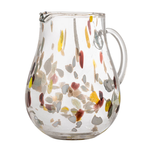 Bloomingville Carafa din sticla, Kenji Galben, 2300 ml, L19,5xl15xH20 cm