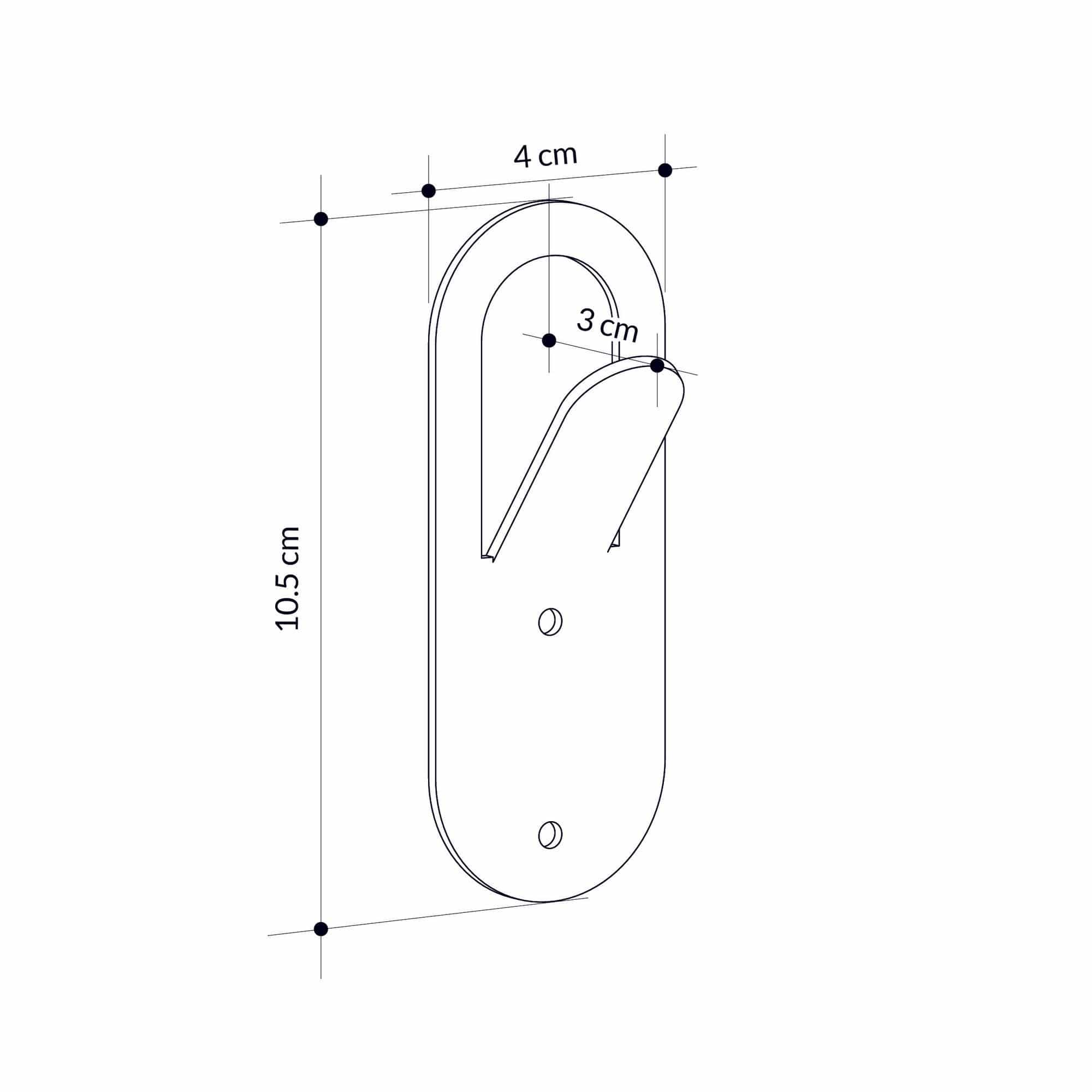 Asir Carlig pentru perete din metal, Elix Negru, l4xA2,8xH10,5 cm