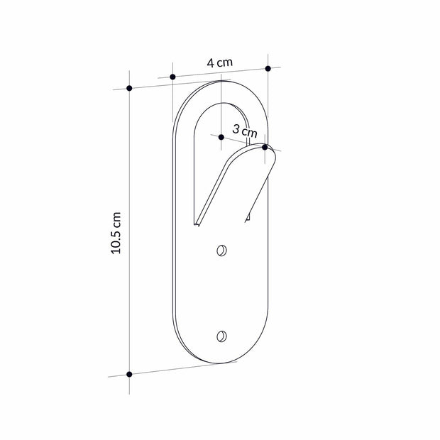 Asir Carlig pentru perete din metal, Elix Negru, l4xA2,8xH10,5 cm