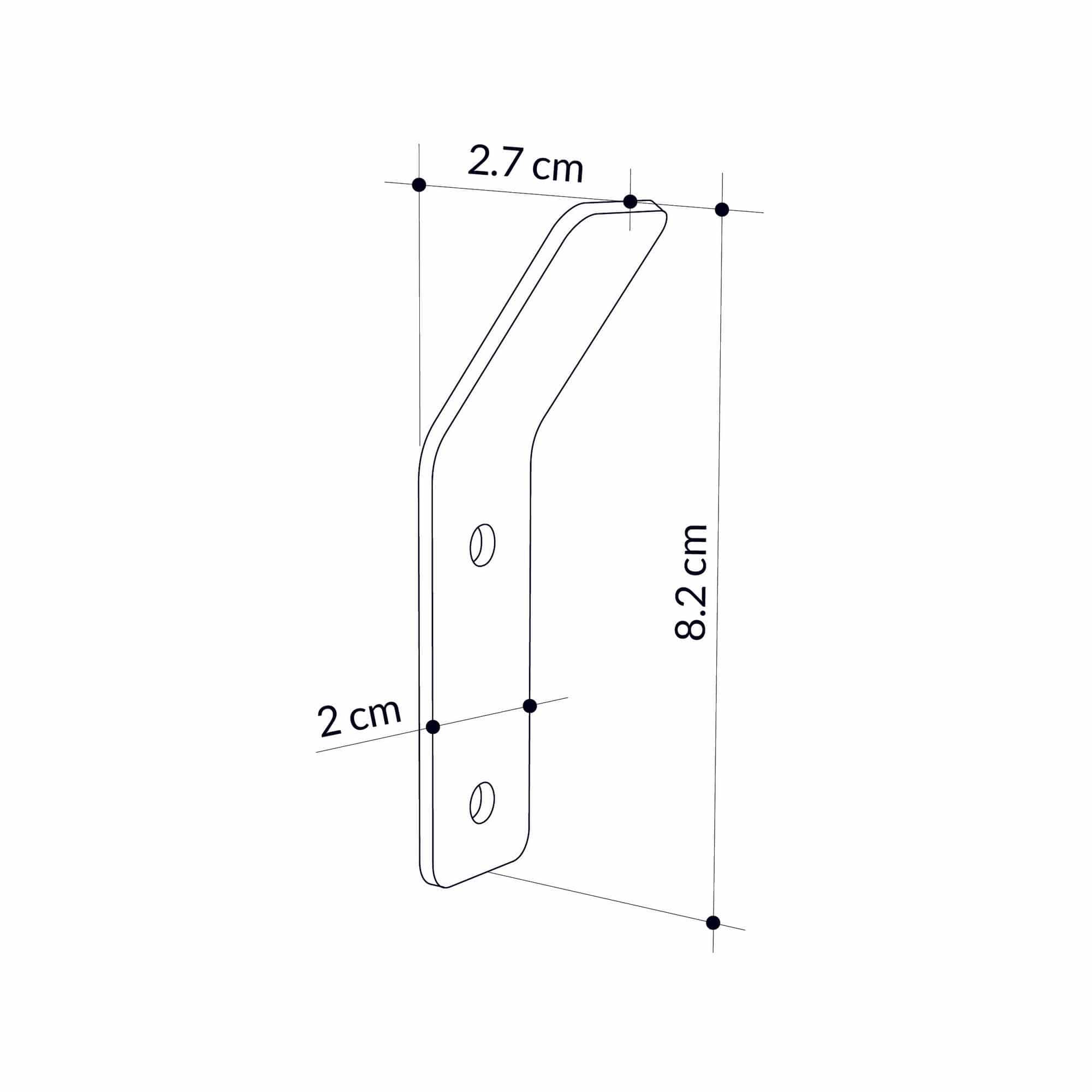 Asir Carlig pentru perete din metal, Hary Negru, l2xA2,2xH8,4 cm