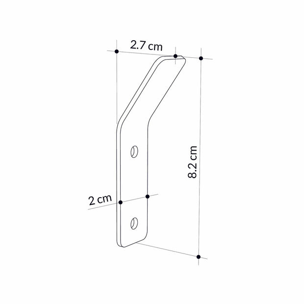 Asir Carlig pentru perete din metal, Hary Negru, l2xA2,2xH8,4 cm