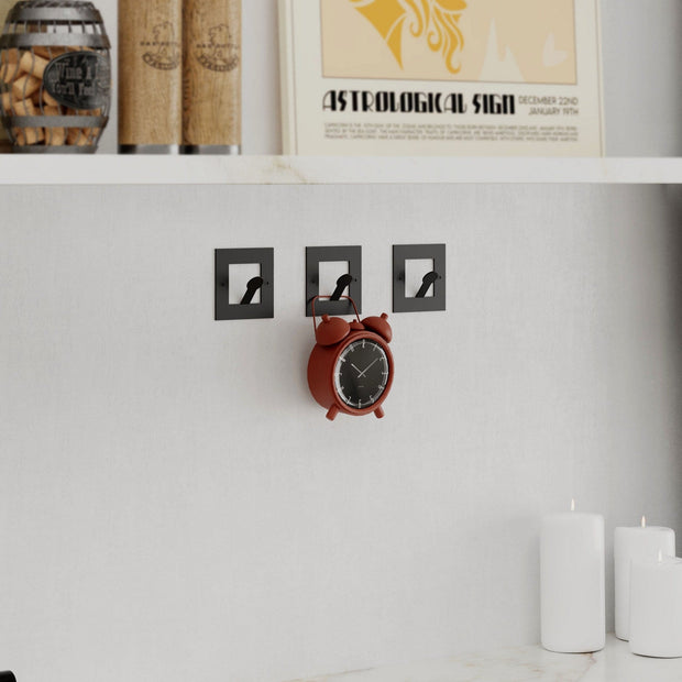 Asir Carlig pentru perete din metal, Kaly Negru, l8,2xA3xH8,2 cm