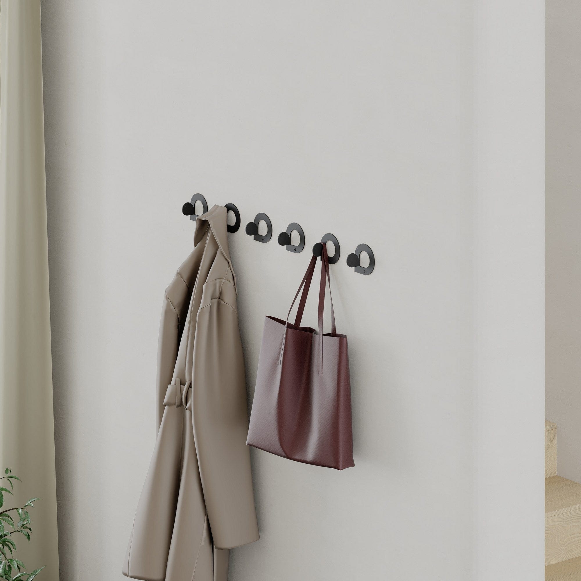 Asir Carlig pentru perete din metal, Pino Negru, l6xA3,2xH6 cm