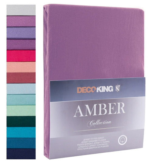 Decoking 180 x 200 cm Cearceaf din bumbac cu elastic, Amber Mov