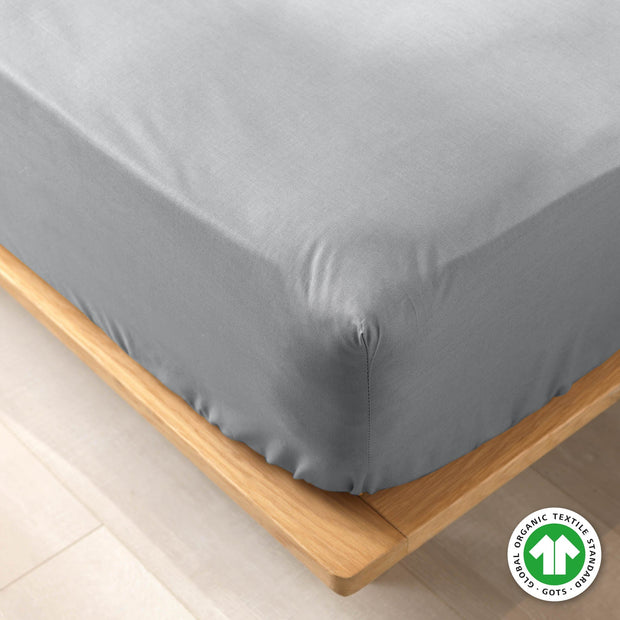 Cearceaf din bumbac cu elastic, Biolina Gri (5)