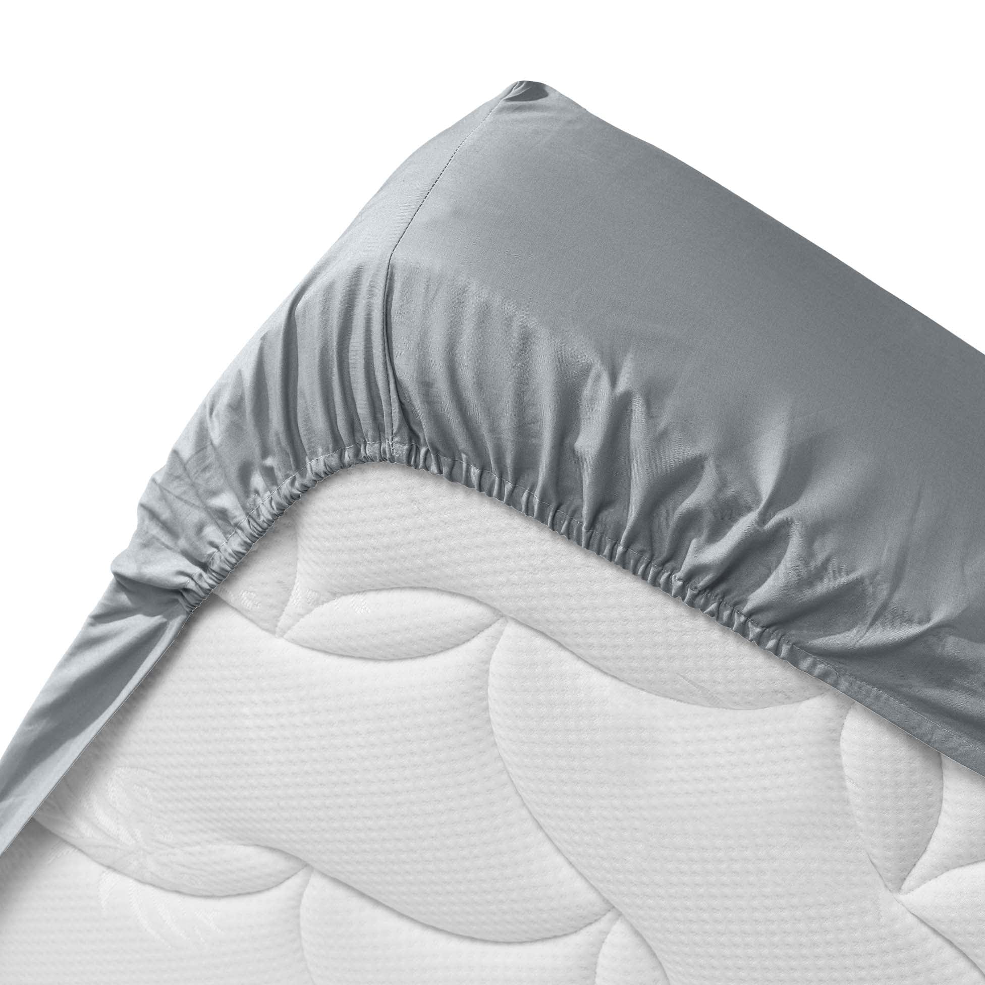 Cearceaf din bumbac cu elastic, Biolina Gri (6)