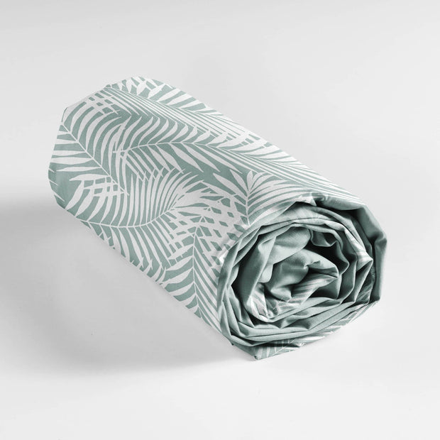 Cearceaf din bumbac cu elastic, Botania Verde Mint (2)