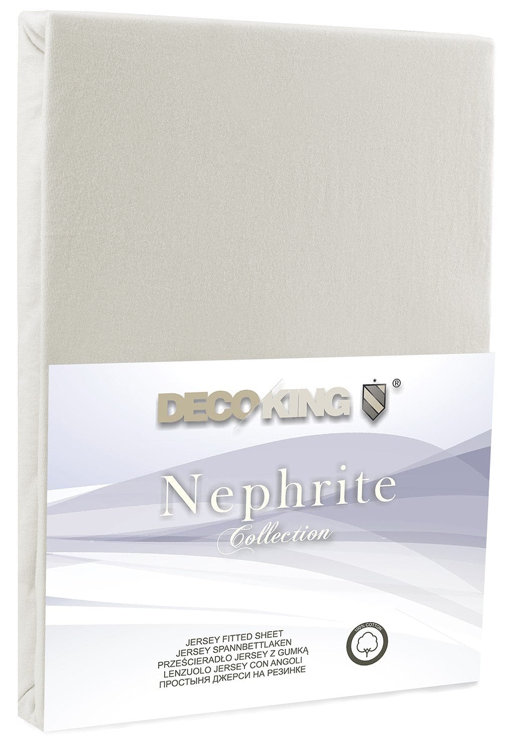 Decoking 100 x 200 cm Cearceaf din bumbac cu elastic, Nephrite Ecru