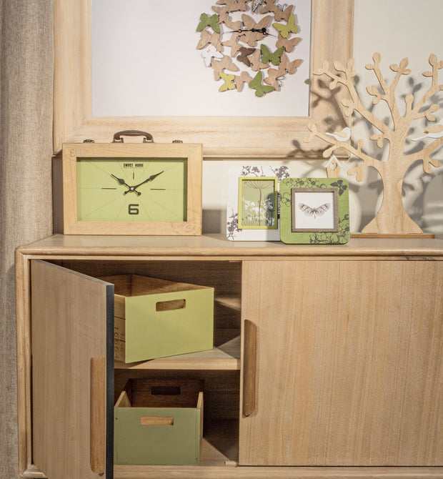 Ceas de masa Nature Life Rectangle Verde Mint / Natural, L36xl8xH25,5 cm (1)