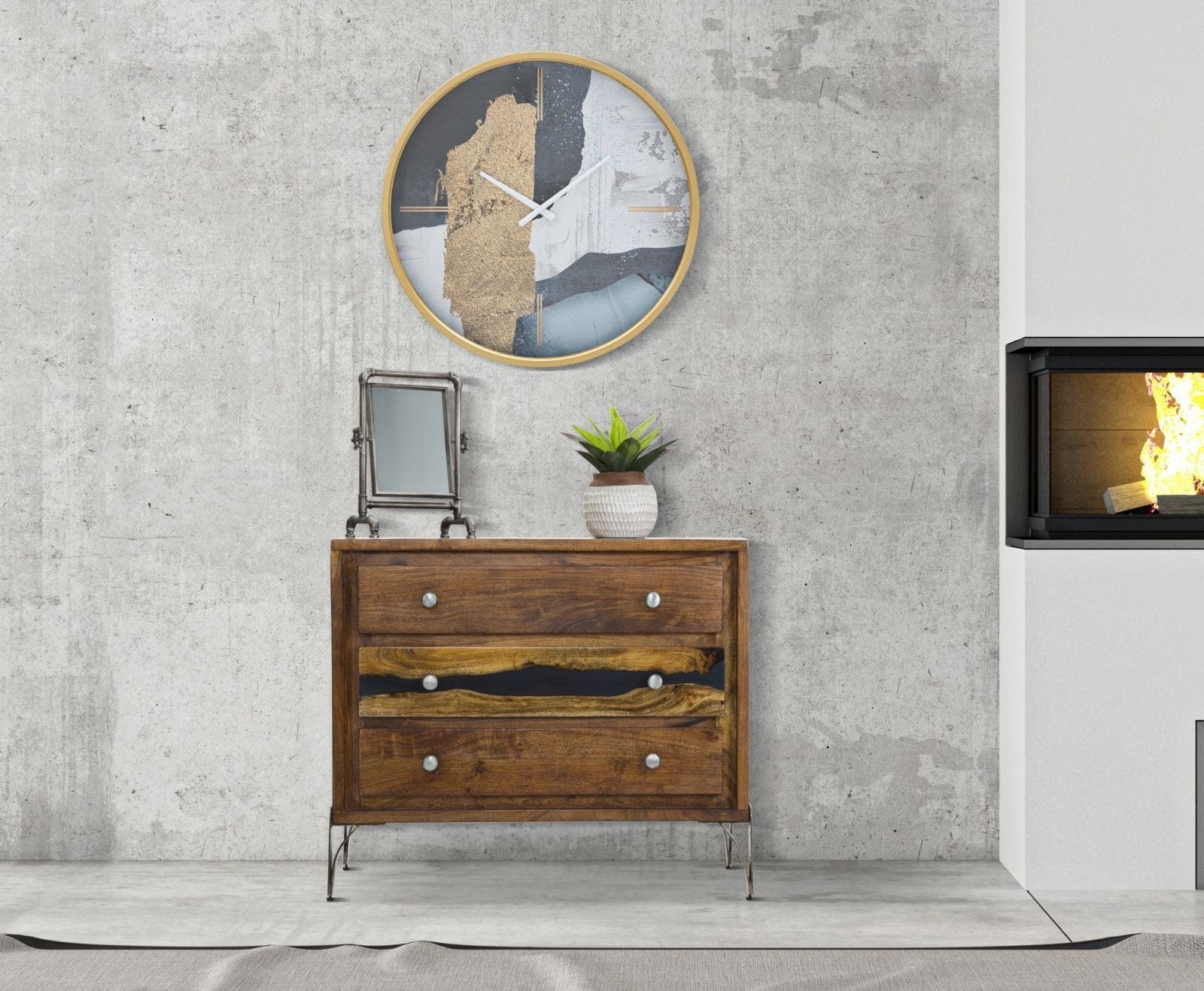 Mauro Ferretti Ceas de perete Art Blue Spot Multicolor, Ø60 cm