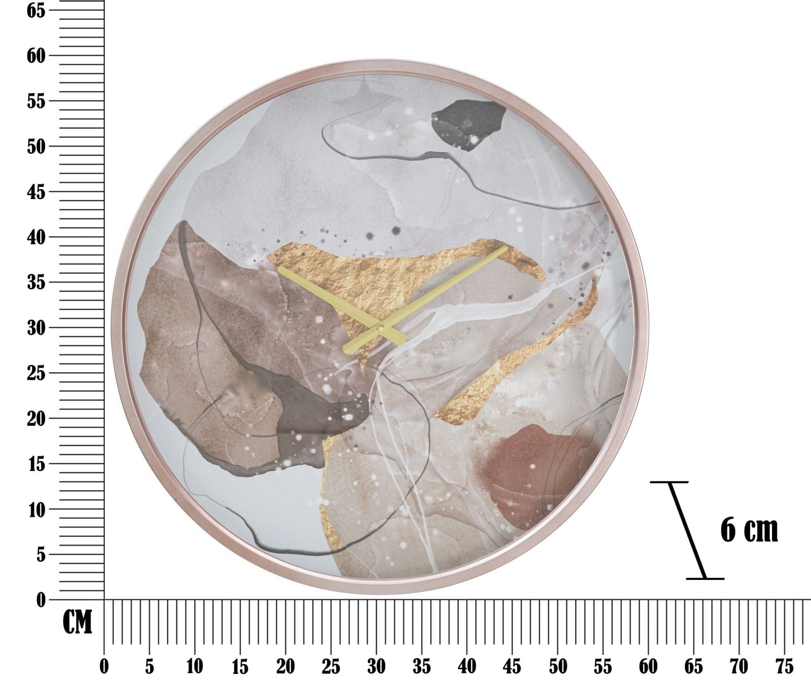 Mauro Ferretti Ceas de perete Art Pink Waves Multicolor, Ø60 cm