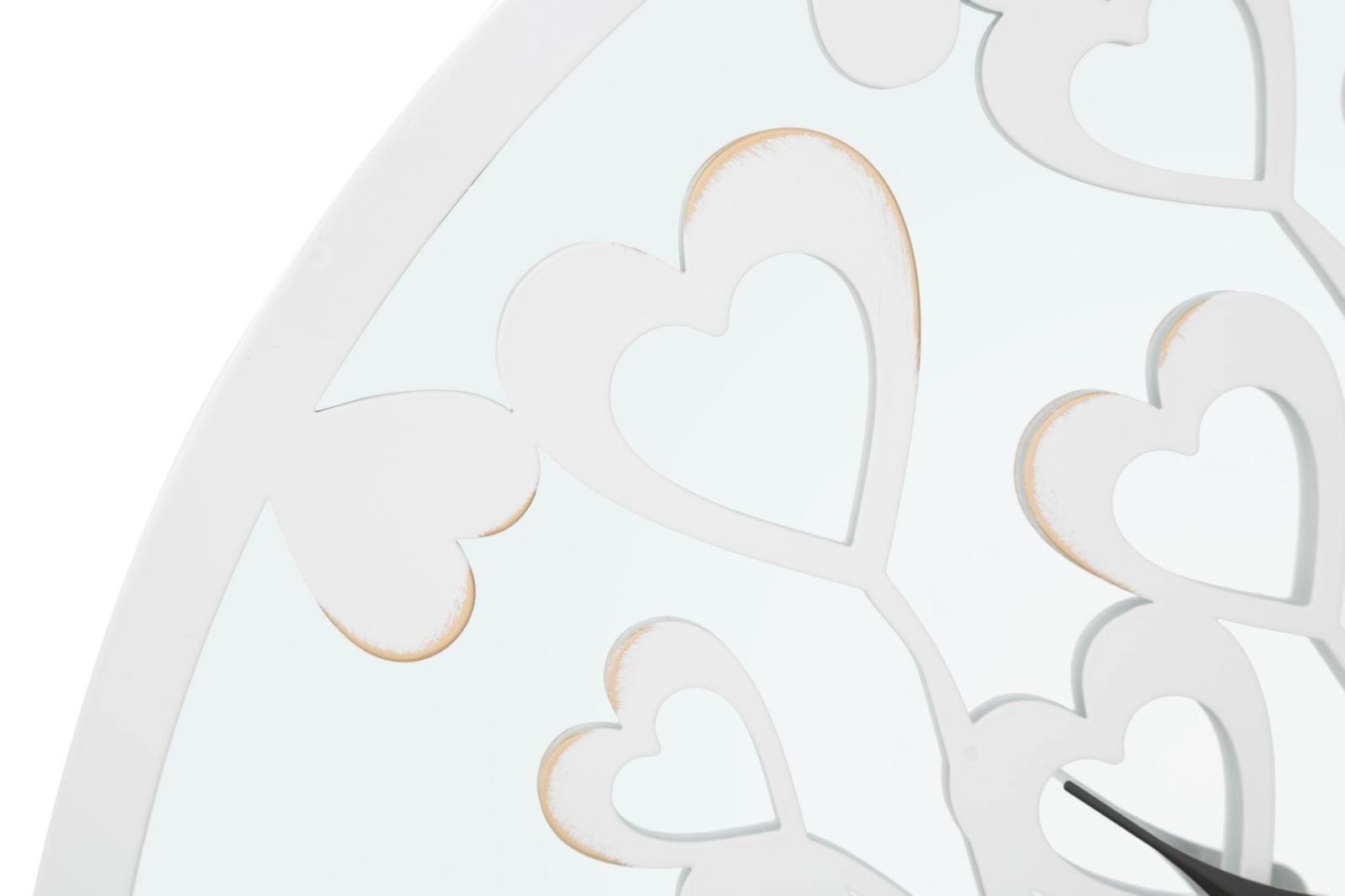 Mauro Ferretti Ceas de perete, cu oglinda, Heart Tree Alb / Auriu, Ø55 cm