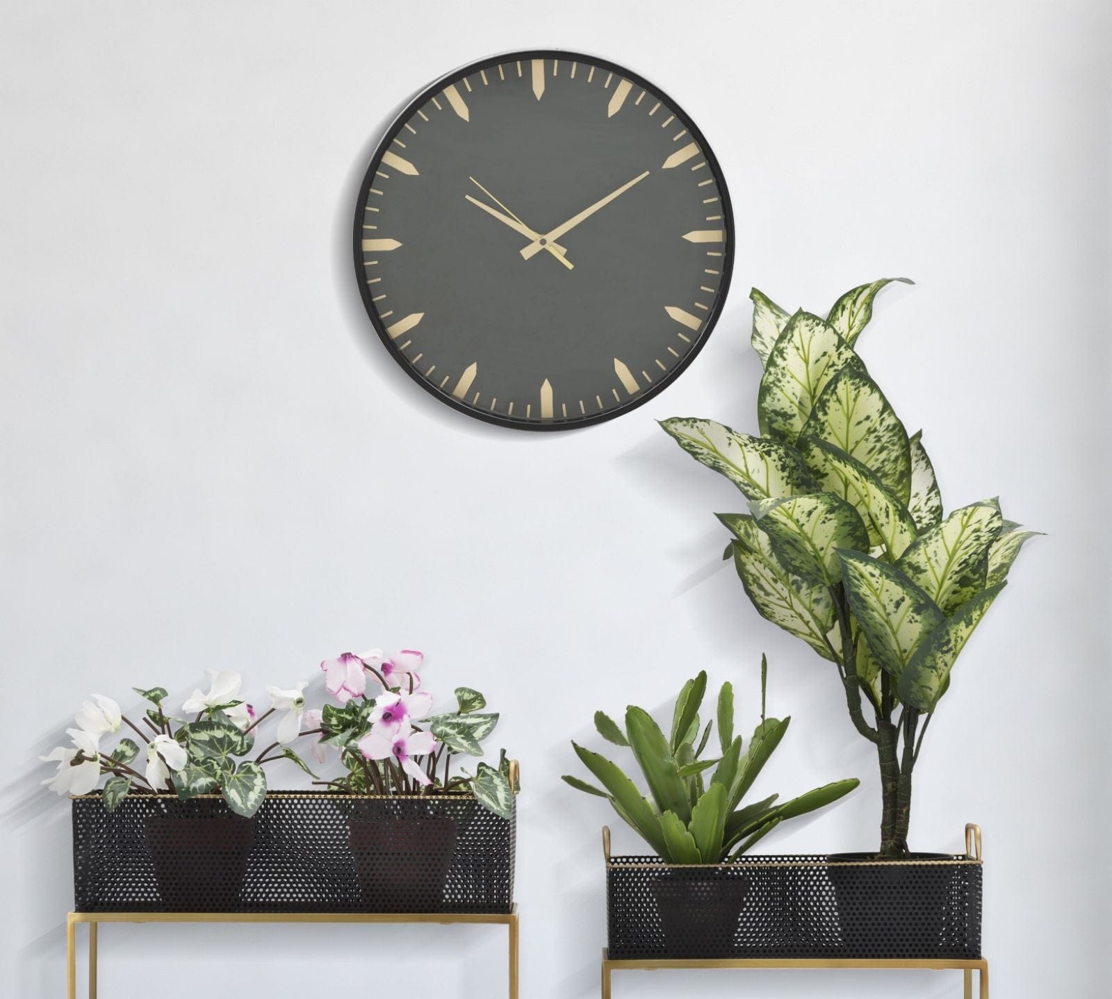 Mauro Ferretti Ceas de perete Dark Design Negru / Auriu, Ø40 cm