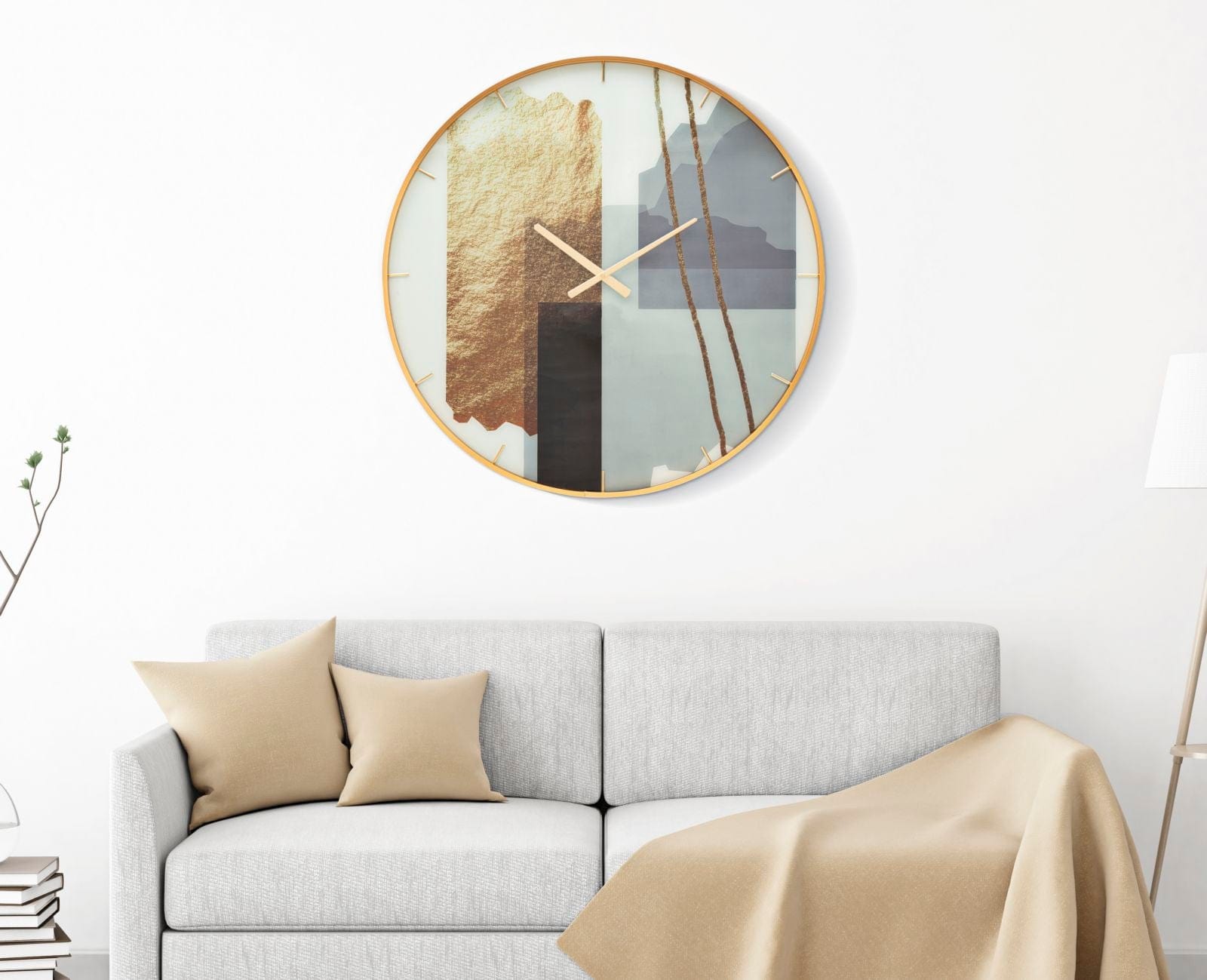 Mauro Ferretti Ceas de perete din sticla, Motif Multicolor, Ø80 cm