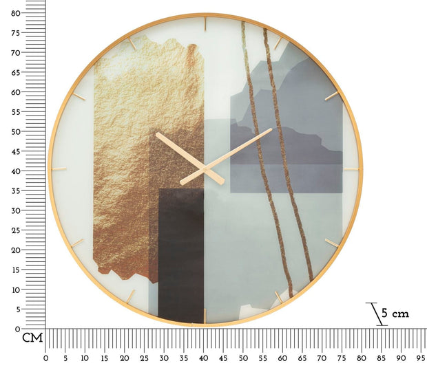 Mauro Ferretti Ceas de perete din sticla, Motif Multicolor, Ø80 cm
