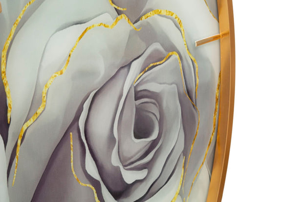 Mauro Ferretti Ceas de perete din sticla, Rose Multicolor, Ø80 cm
