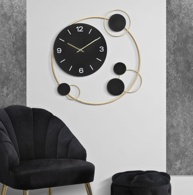 Mauro Ferretti Ceas de perete Globe Negru / Auriu, L57xl60 cm