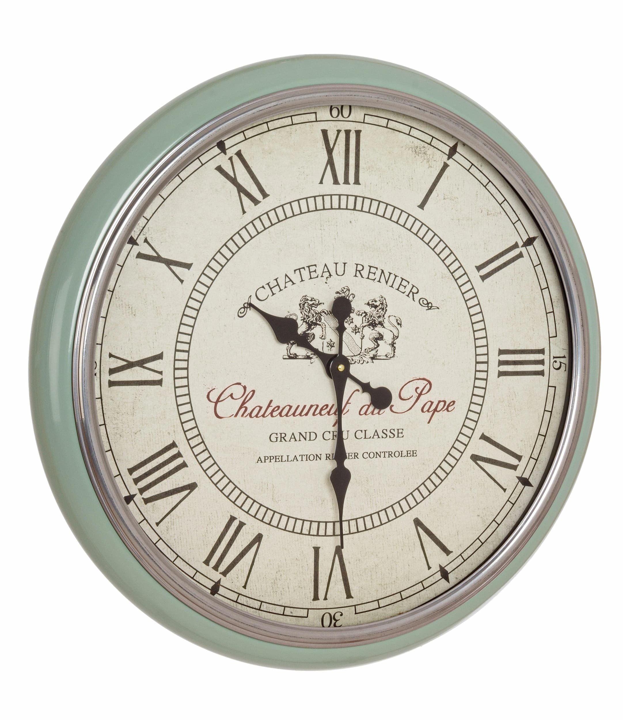 Ceas de perete Renier D62 Verde Mint, Ø62 cm