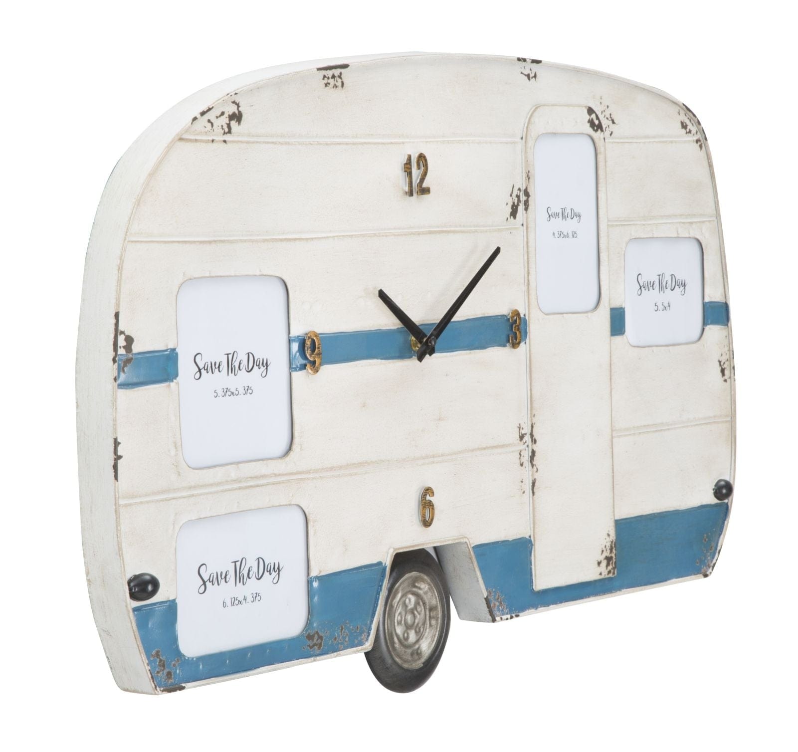Mauro Ferretti Ceas de perete Roulotte Alb / Albastru, 79 x 46,5 cm