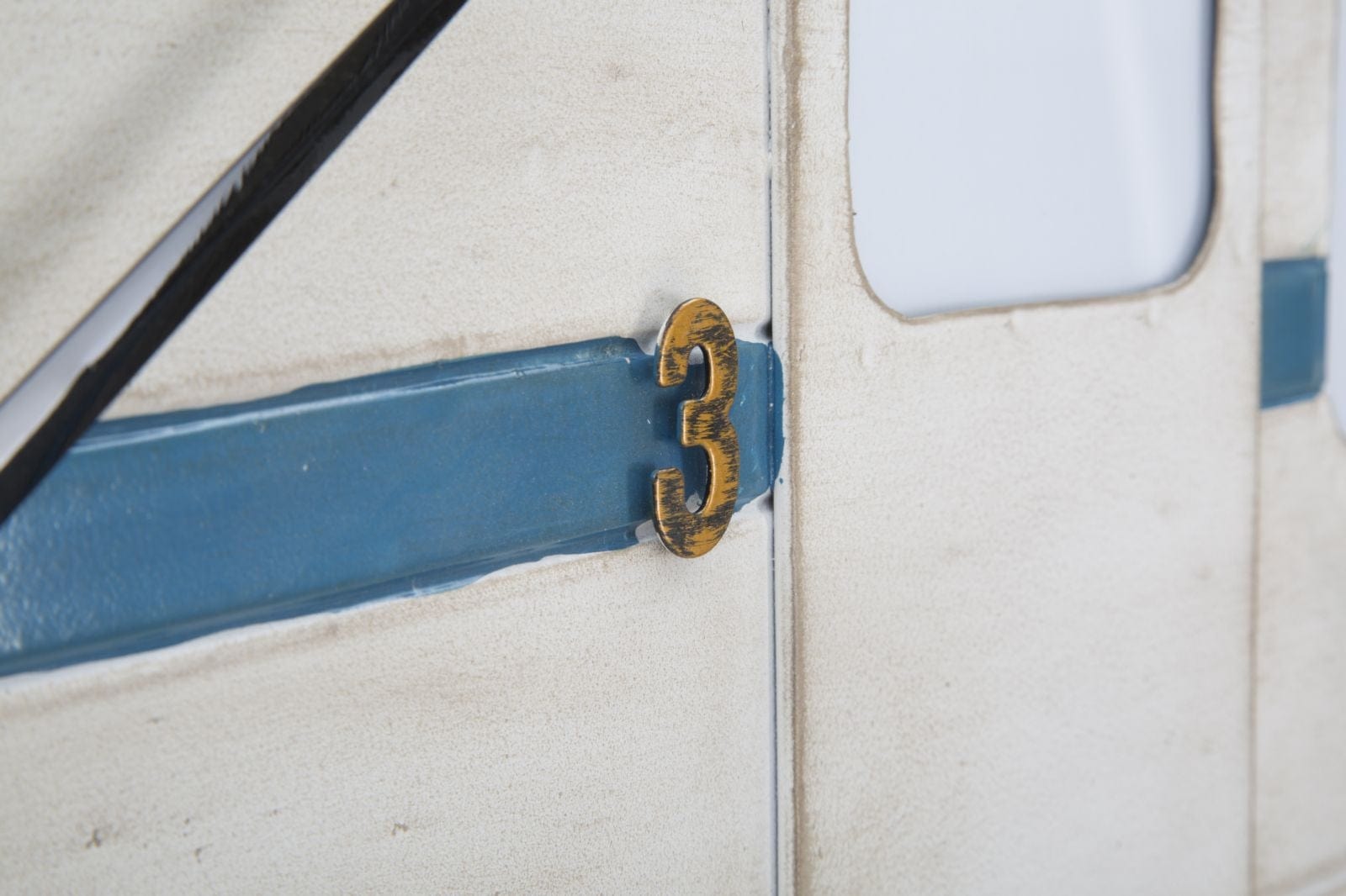 Mauro Ferretti Ceas de perete Roulotte Alb / Albastru, 79 x 46,5 cm