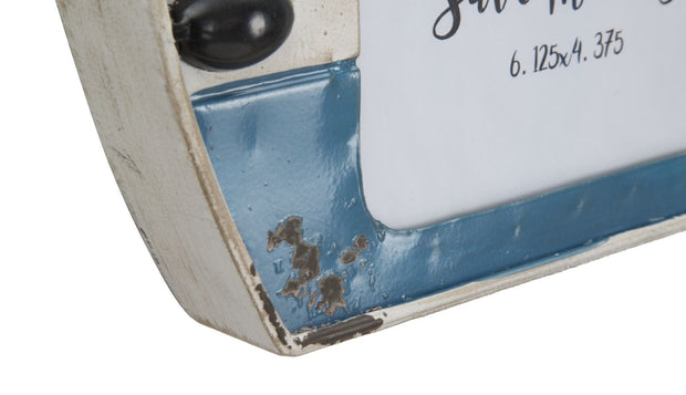 Mauro Ferretti Ceas de perete Roulotte Alb / Albastru, 79 x 46,5 cm