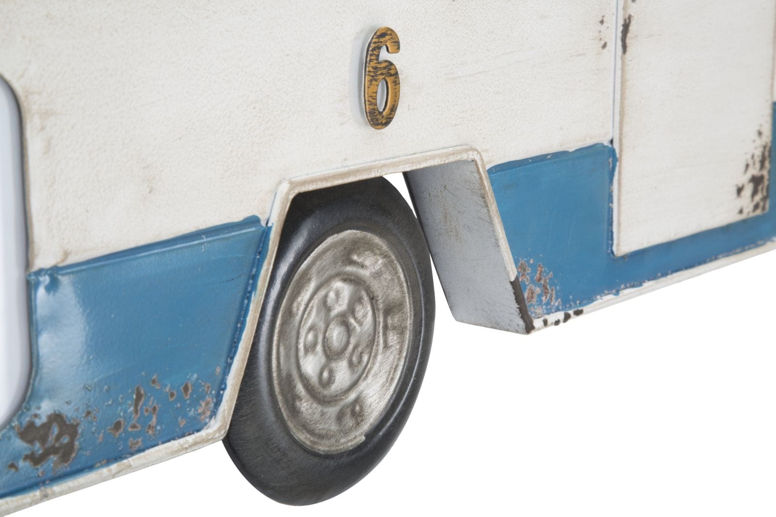 Mauro Ferretti Ceas de perete Roulotte Alb / Albastru, 79 x 46,5 cm