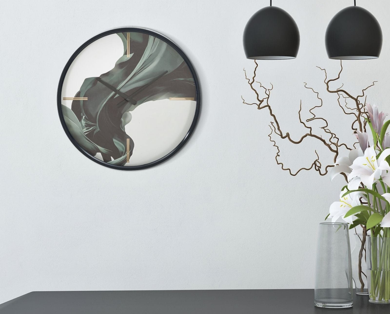 Mauro Ferretti Ceas de perete Silk Wave Multicolor, Ø50 cm