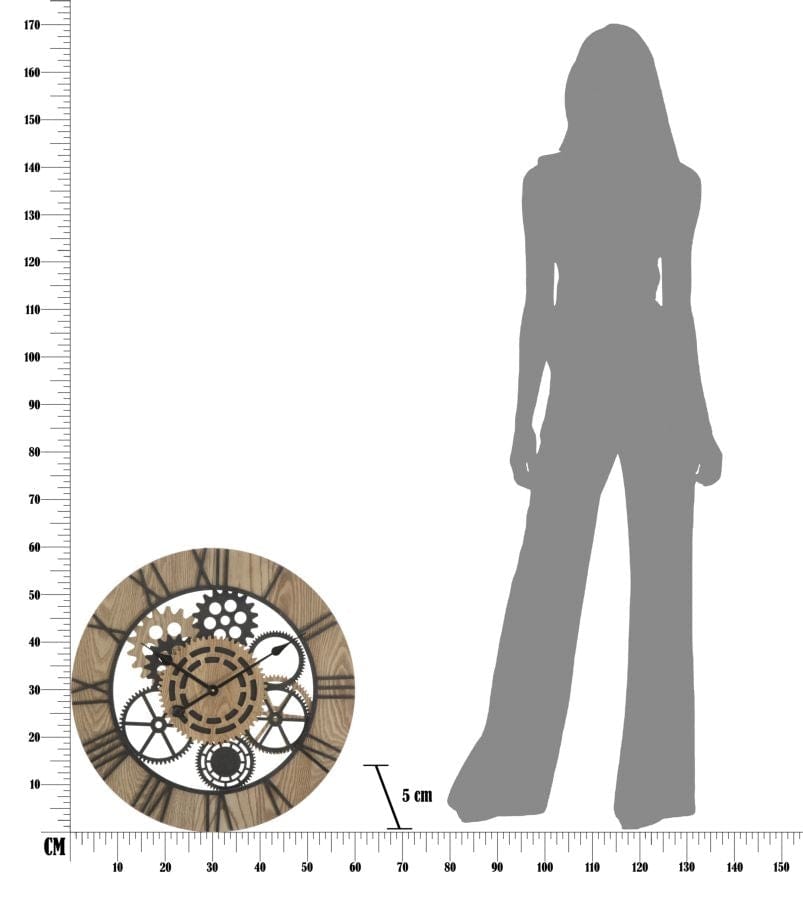 Mauro Ferretti Ceas de perete Tagran Natural / Negru, Ø60 cm