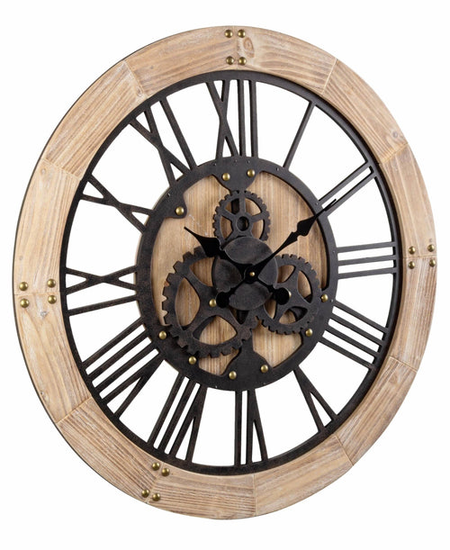 Ceas de perete Ticking Q20 Natural / Negru, Ø80 cm