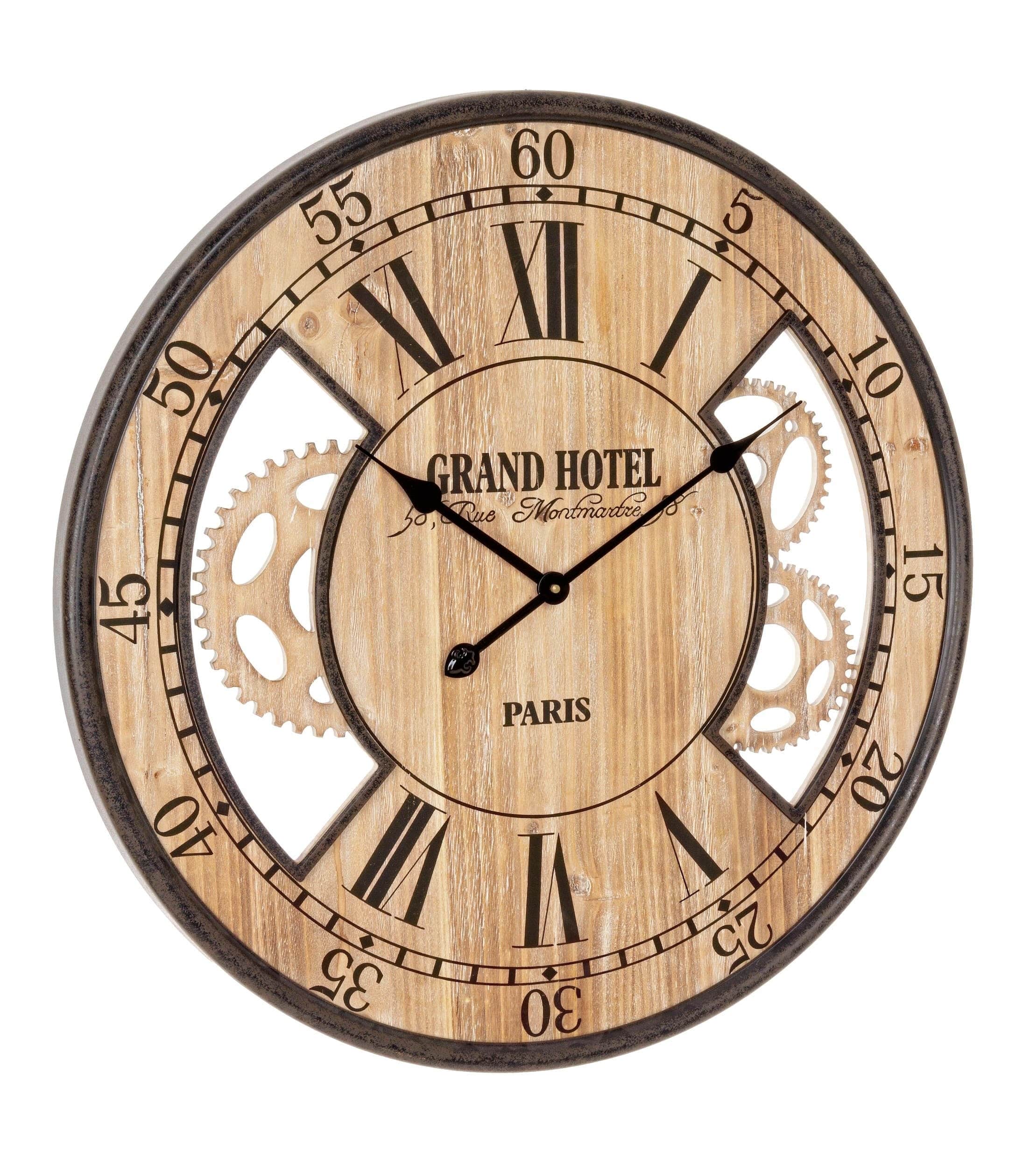 Ceas de perete Ticking Q35 Natural / Negru Antichizat, Ø70 cm