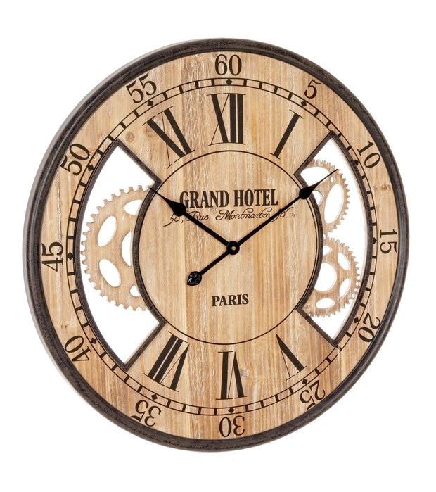 Ceas de perete Ticking Q35 Natural / Negru Antichizat, Ø70 cm