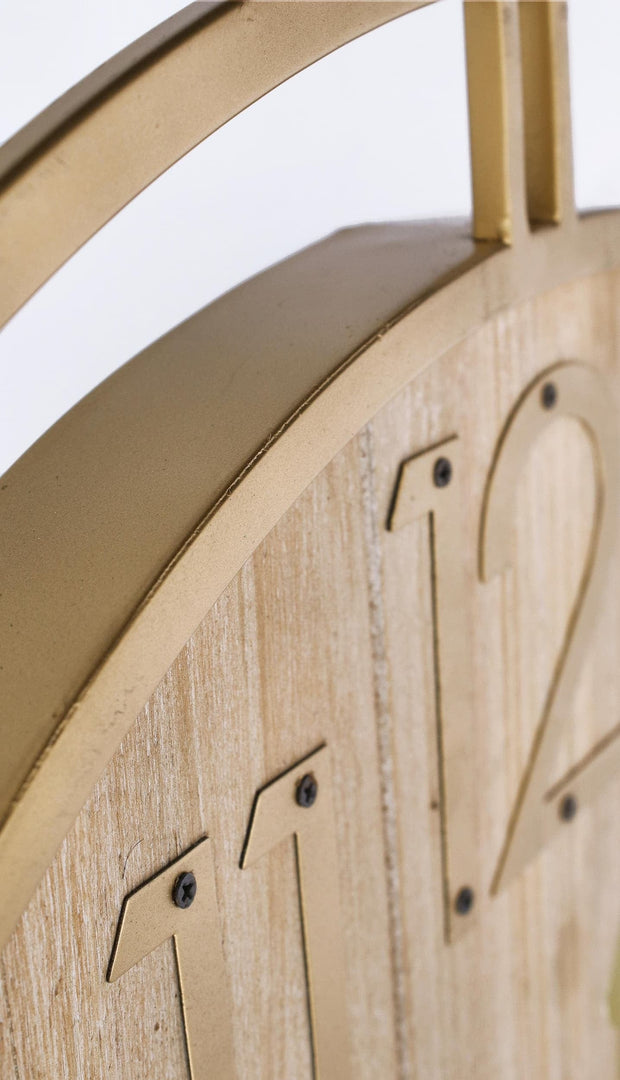 Ceas de perete Ticking Q404C Natural / Auriu, Ø60 cm (1)