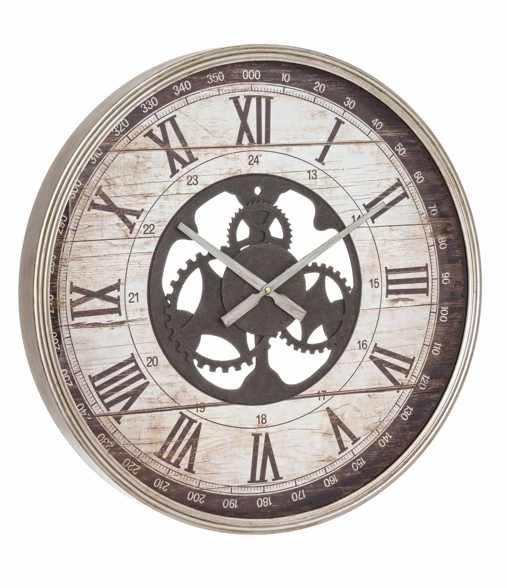 Ceas de perete Ticking Q43 Negru Antichizat / Grej, Ø60 cm