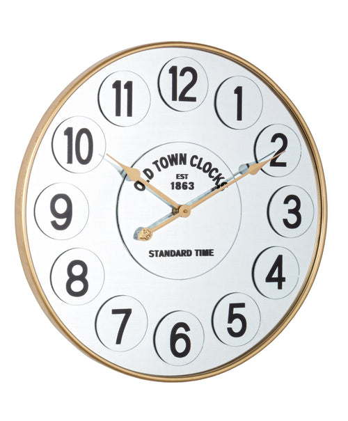 Ceas de perete Ticking Q44 Auriu, Ø60 cm