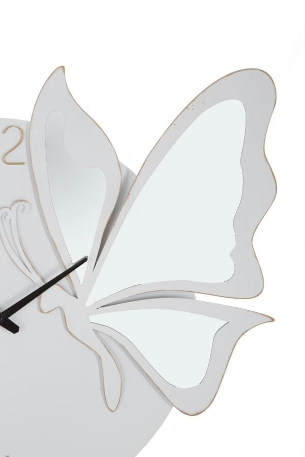 Mauro Ferretti Ceas de perete White Butterfly Alb / Auriu, L66xl64 cm