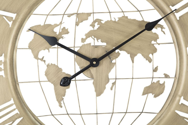 Mauro Ferretti Ceas de perete World Natural / Auriu, Ø63 cm