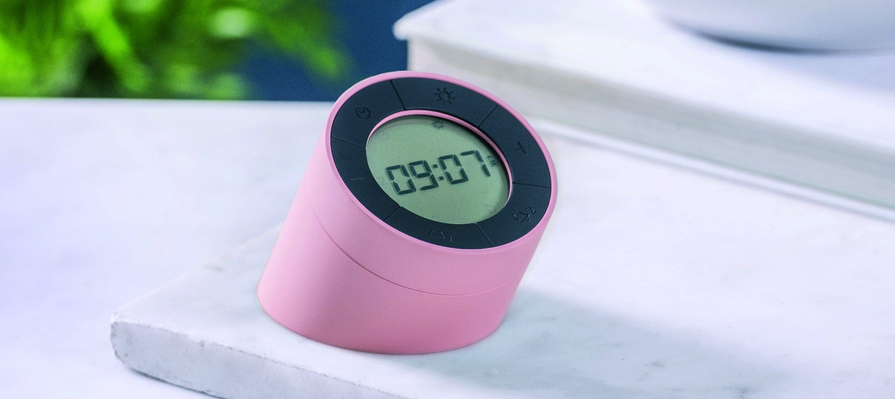 BFSummer Ceas inteligent Edge Light Alarm Clock Pink