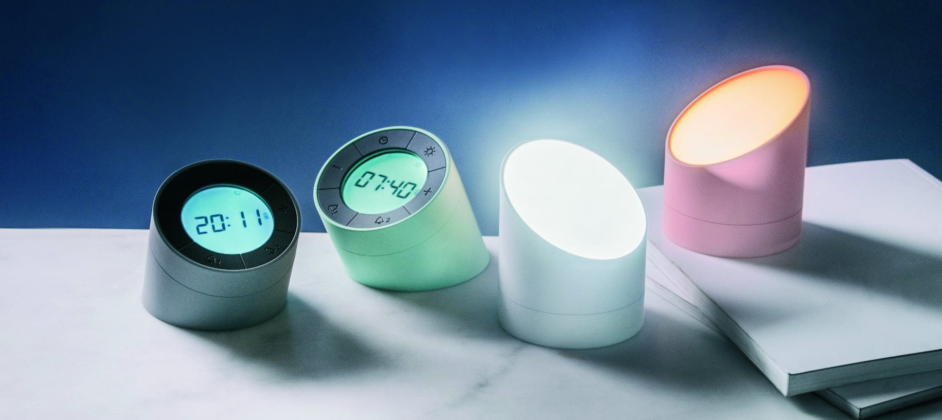 BFSummer Ceas inteligent Edge Light Alarm Clock Pink