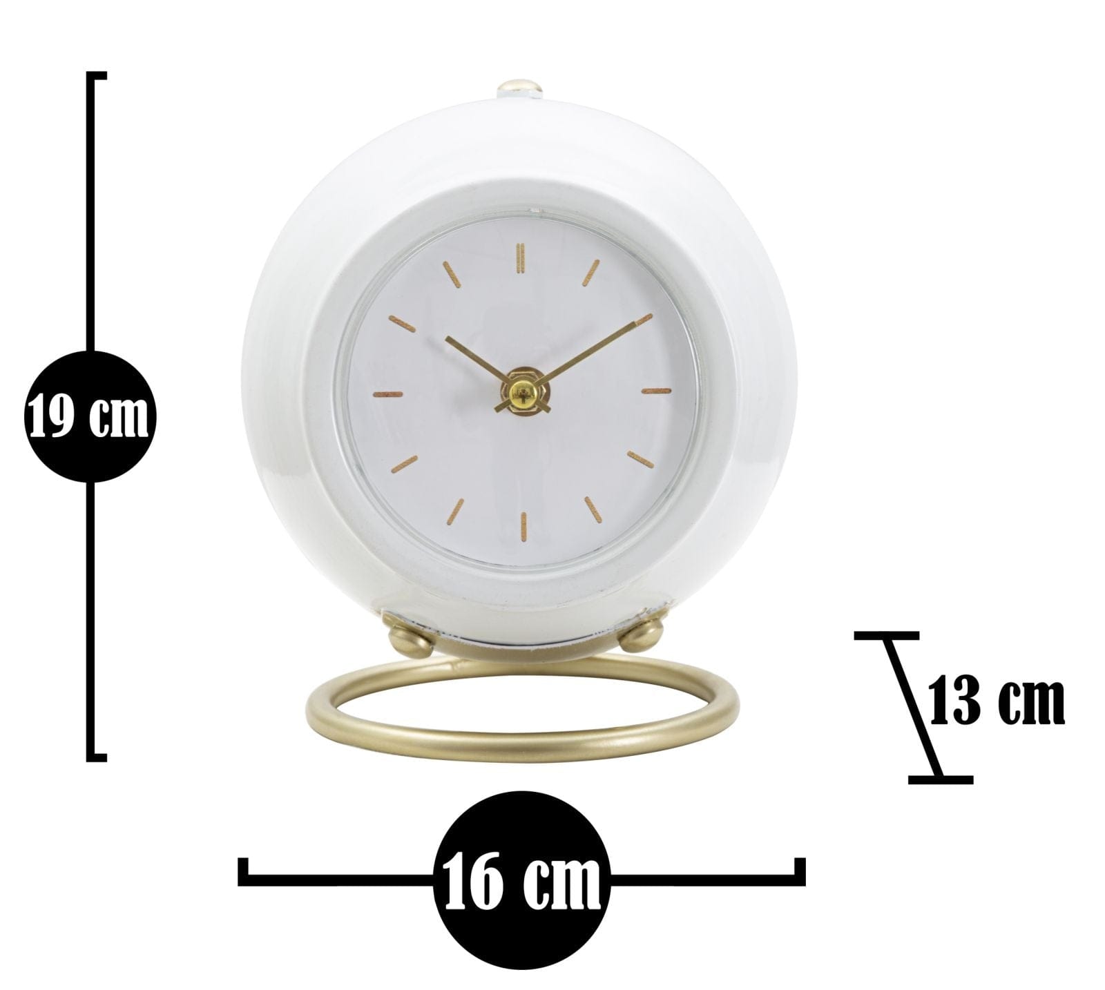 Ceas de masa Ball Alb / Auriu, L16xl13xH19 cm (4)