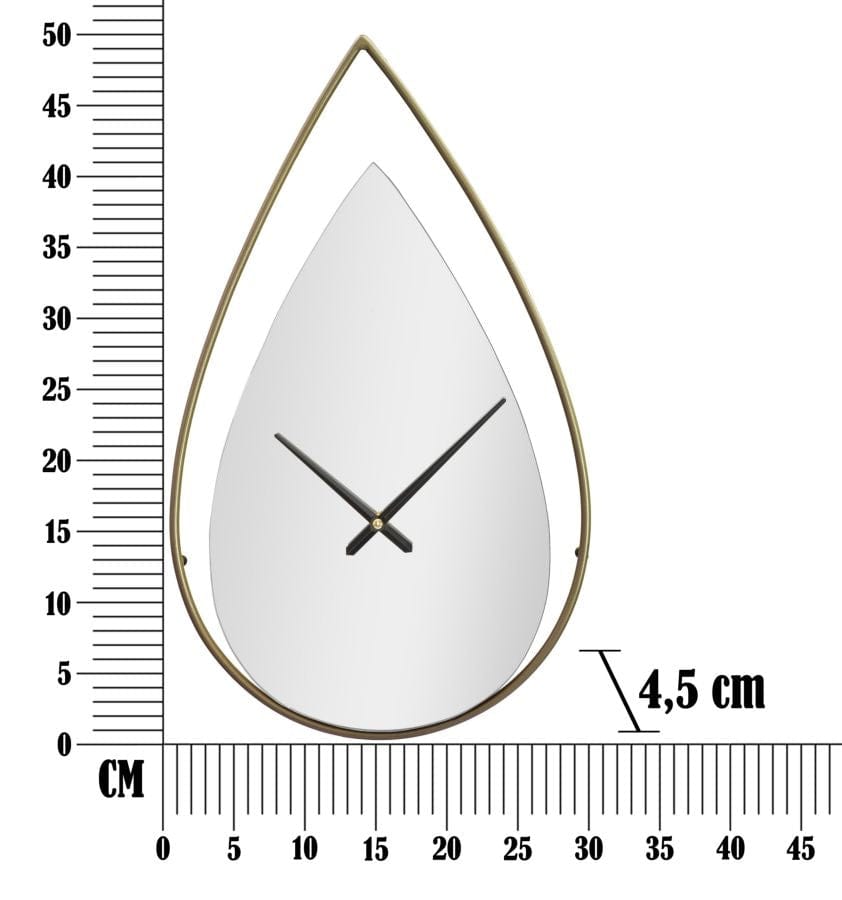 Ceas de perete Drop Argintiu / Auriu, L30xl50 cm (5)