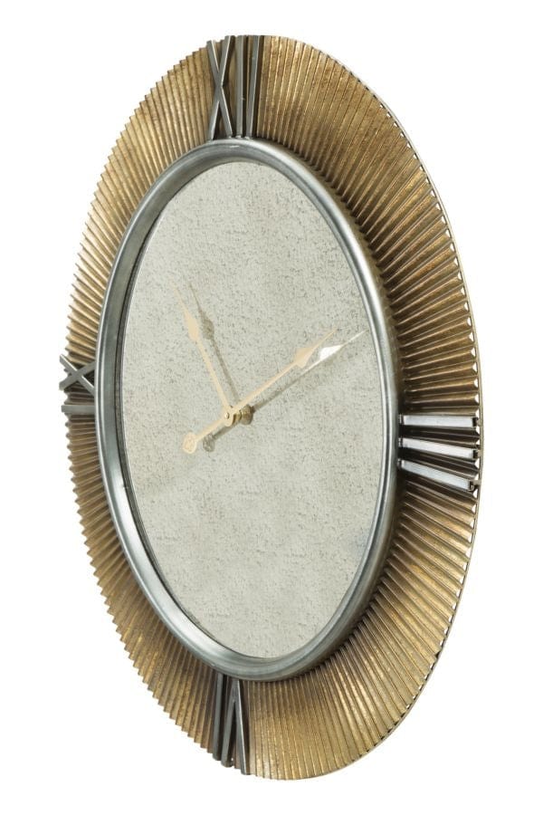 Ceas de perete Glam Mirror Auriu / Gri, Ø78 cm (1)