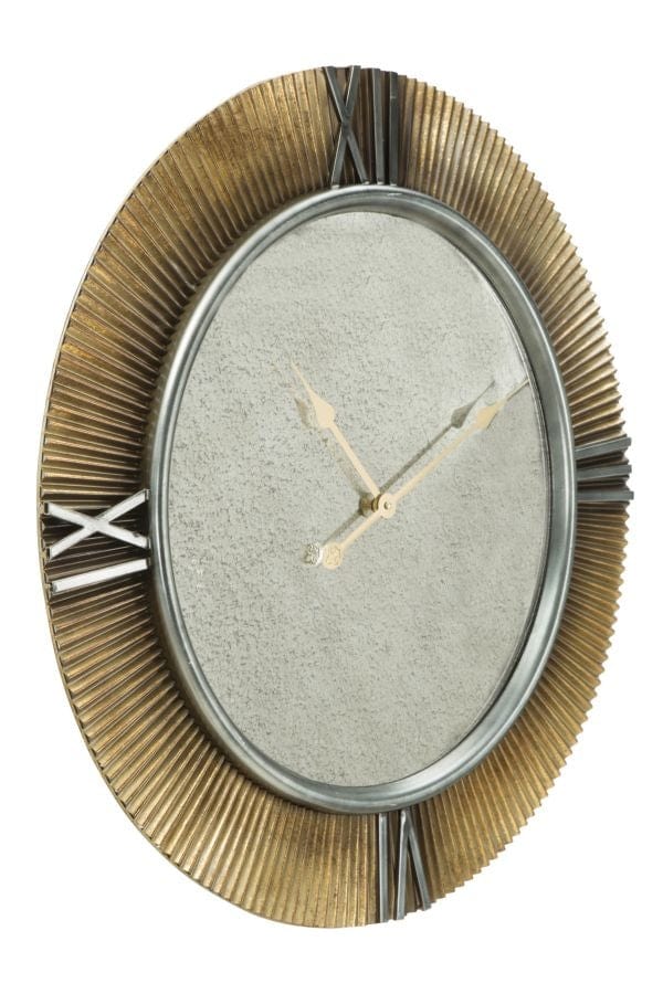 Ceas de perete Glam Mirror Auriu / Gri, Ø78 cm (2)