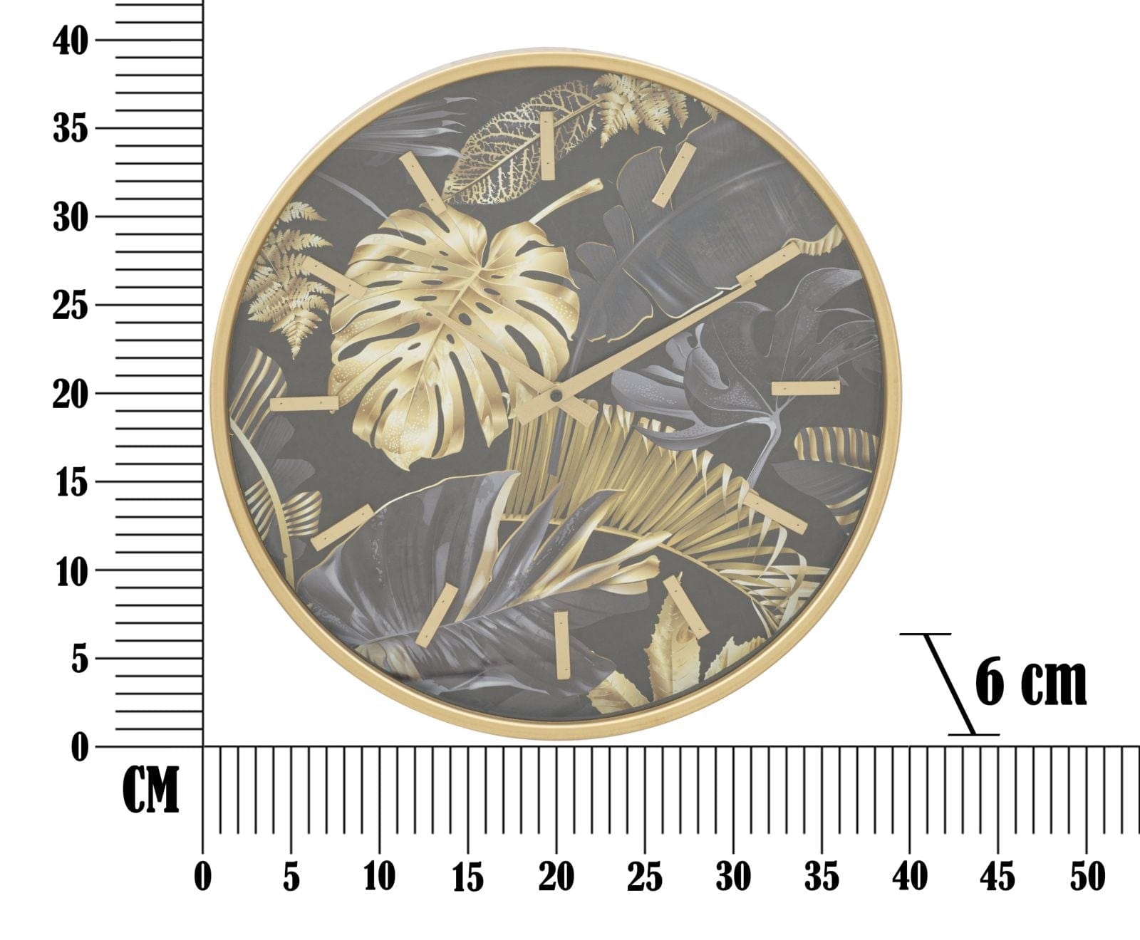 Ceas de perete Monstera Palm Multicolor, Ø40 cm (5)