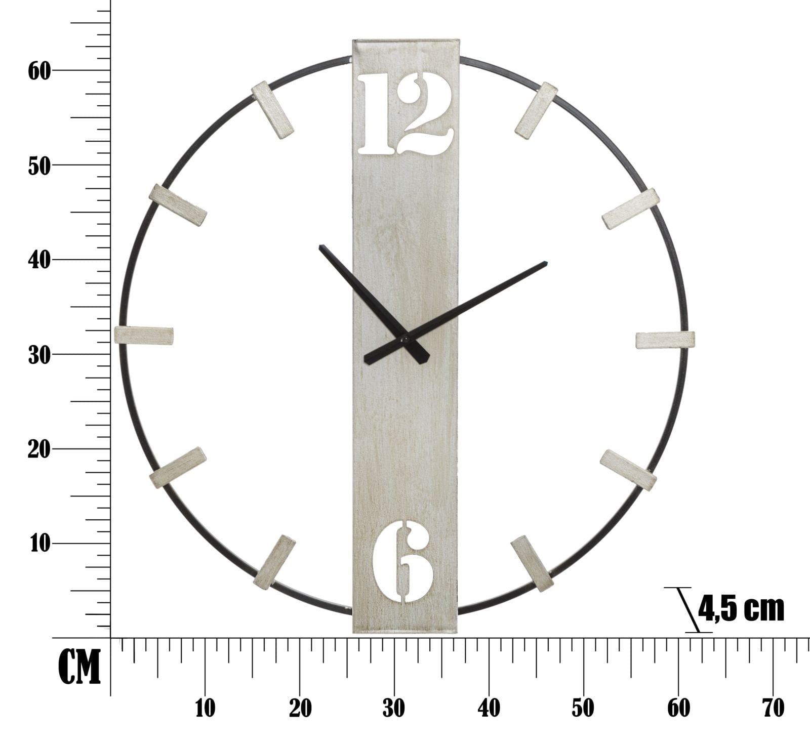 Ceas de perete Silvery Gri / Negru, Ø61 cm (6)