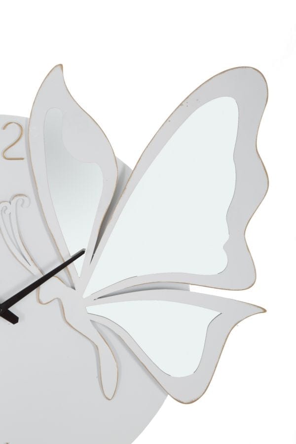 Ceas de perete White Butterfly Alb / Auriu, L66xl64 cm (3)