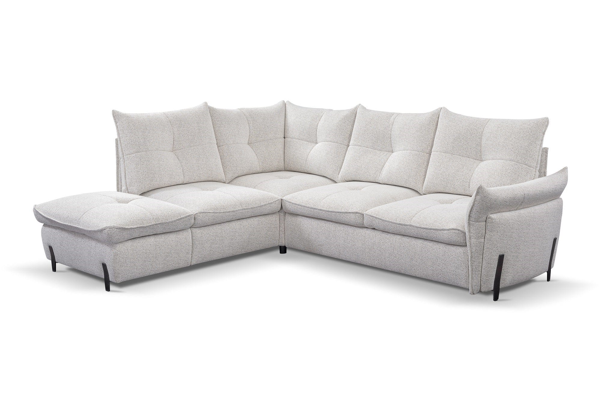 Coltar Almeris Ivoir Extensibil, Sezlong pe Stanga, cu Lada de Depozitare, Perne Incluse, l250xA220xH95 cm